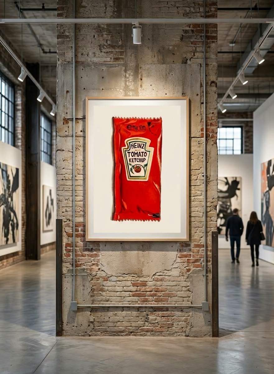 Ketchup — Pintura original acrílico sobre madera | Arte pop contemporáneo