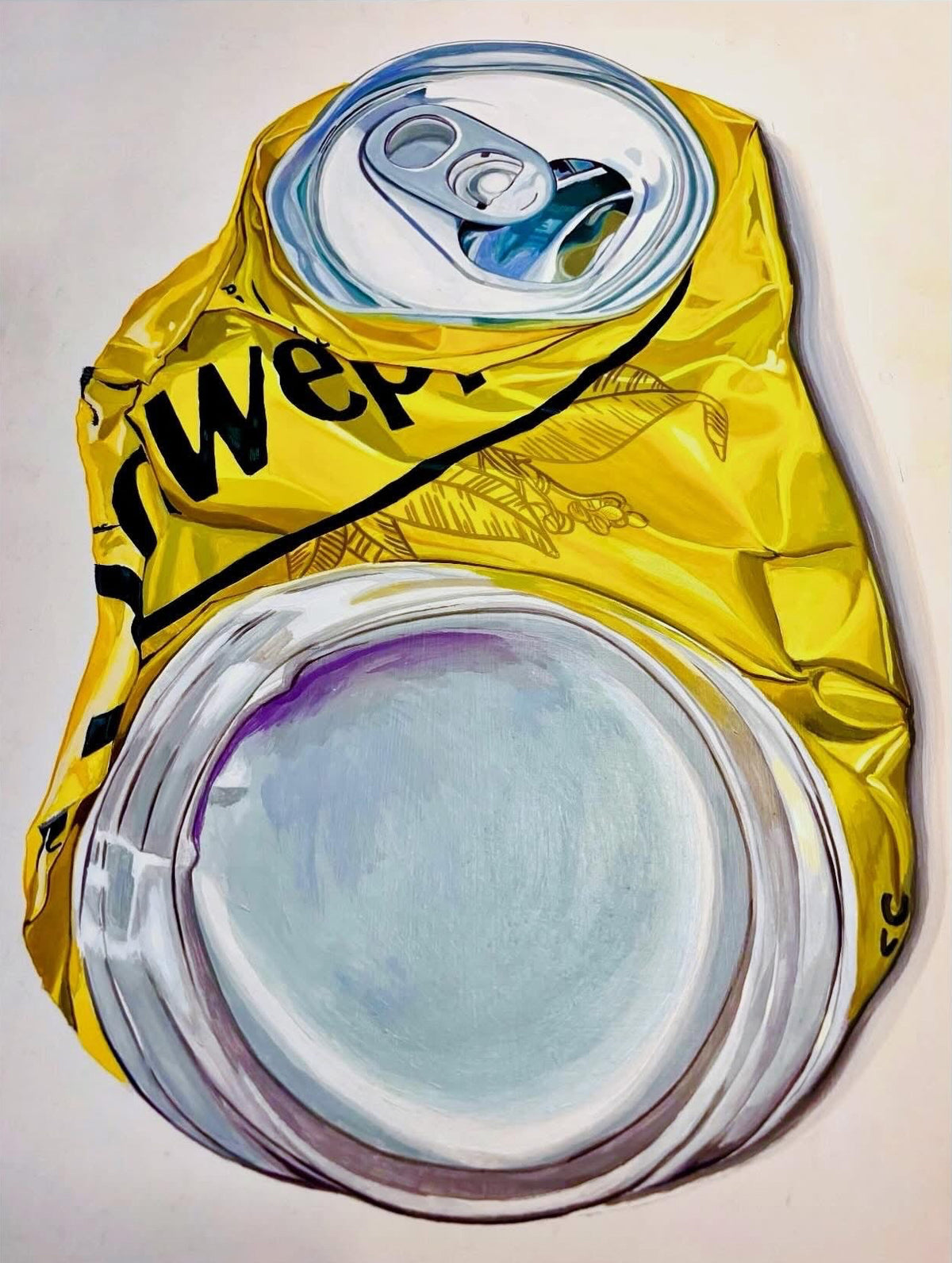 Lata Schweppes — Pintura original acrílico sobre madera | Arte contemporáneo