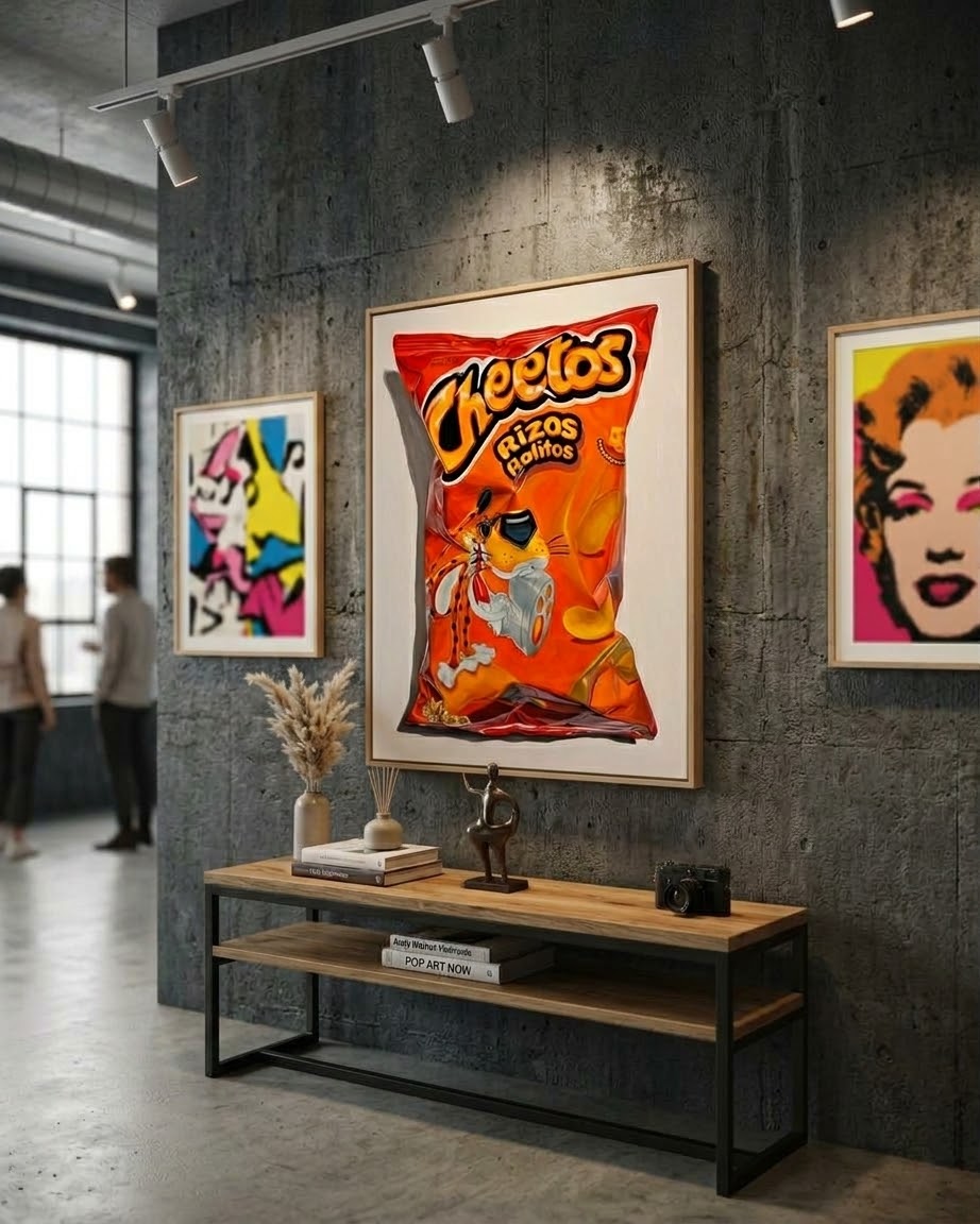 Cheetos — montaje de la obra en una estancia